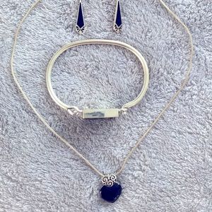 Authentic Onyx Sterling Silver 3 piece jewelry set